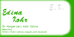 edina kohr business card